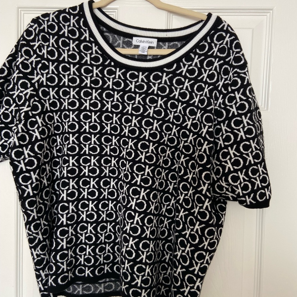 Calvin Klein Black and White Logo Sweater